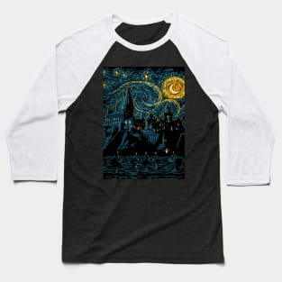 Starry Night Witch House Baseball T-Shirt